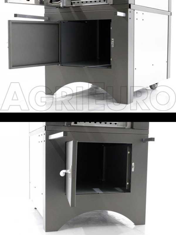 Forno a legna da esterno Medius Plus 100 EXT in acciaio - Ventilato con tetto in INOX