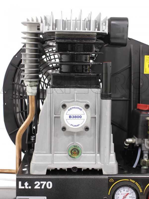 Nuair B 3800B/3M/270 TECH - Compressore aria elettrico monofase a cinghia - Motore 3 HP - 270 lt