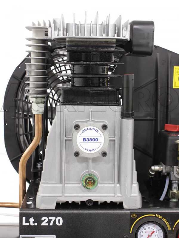 Nuair B 3800B/4T/270 TECH - Compressore aria elettrico trifase a cinghia - Motore 4 HP - 270 lt