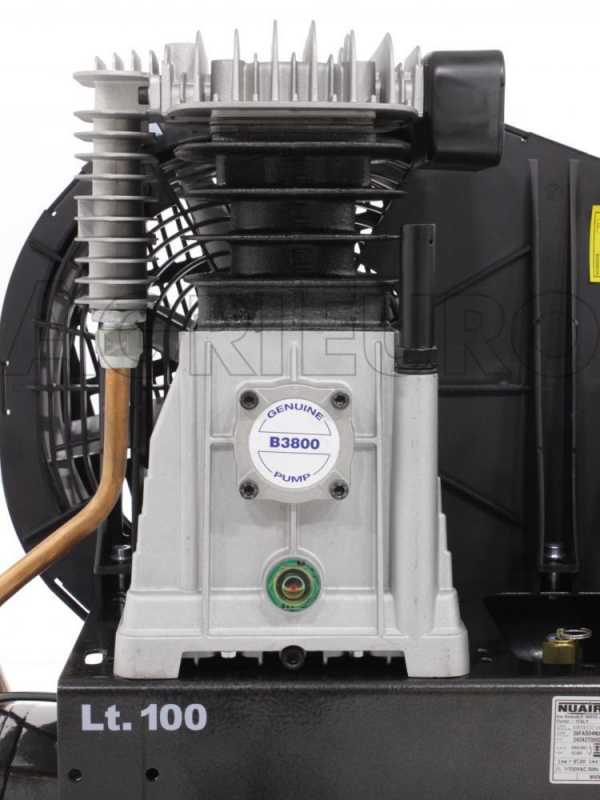 Nuair B3800B/100 CM3 - Compressore aria elettrico monofase a cinghia - Motore 3 HP - 100 lt
