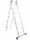 Marchetti Azzurra A2 A207, 2x7 gradini, 3.60 m - Scala in alluminio allungabile - Altezza stimata operativa 4.60 m