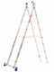 Marchetti Azzurra A2 A208, 2x8 gradini, 4.15 m - Scala in alluminio allungabile - Altezza stimata operativa 5.15 m