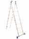Marchetti Azzurra A2 A208, 2x8 gradini, 4.15 m - Scala in alluminio allungabile - Altezza stimata operativa 5.15 m