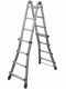 Facal Eurobriko 16 BK/2, 2x8 gradini, 4 m - Scala in alluminio telescopica - Altezza stimata operativa 4.90 m