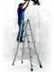 Facal Eurobriko 16 BK/4, 2x10 gradini, 5.12 m - Scala in alluminio telescopica - Altezza stimata operativa 6.05 m