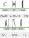 Facal Super Prima P320-3F, 9+10+10 gradini, 7.20 m - Scala in alluminio con fune - Altezza stimata operativa 8.10 m