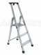 Facal Quadra Q50/3 Tecnoscala, 3 gradini, 1.25 m - Scalandrino in alluminio con cavalletto - Altezza stimata operativa 2.45 m