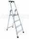 Facal Quadra Q50/4 Tecnoscala, 4 gradini, 1.62 m - Scalandrino in alluminio con cavalletto - Altezza stimata operativa 2.68 m