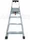 Facal Quadra Q50/4 Tecnoscala, 4 gradini, 1.62 m - Scalandrino in alluminio con cavalletto - Altezza stimata operativa 2.68 m
