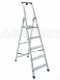 Facal Quadra Q50/5 Tecnoscala, 5 gradini, 1.72 m - Scalandrino in alluminio con cavalletto - Altezza stimata operativa 2.92 m