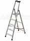 Facal Quadra Q50/5 Tecnoscala, 5 gradini, 1.72 m - Scalandrino in alluminio con cavalletto - Altezza stimata operativa 2.92 m