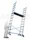 OUTLET - PICCOLI DIFETTI ESTETICI - Facal Pinna Clic - Trabattello in alluminio - Due alzate - Zoppo per scale - Altezza 3,65m