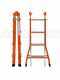 Gierre Peppina AM010 - 2x8 gradini, 3.82 m - Scala in acciaio+alluminio telescopica - Altezza stimata operativa 4.82 m