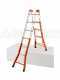 Gierre Peppina AM010 - 2x8 gradini, 3.82 m - Scala in acciaio+alluminio telescopica - Altezza stimata operativa 4.82 m