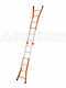Gierre Peppina AM010 - 2x8 gradini, 3.82 m - Scala in acciaio+alluminio telescopica - Altezza stimata operativa 4.82 m