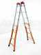 Gierre Peppina AM010 - 2x8 gradini, 3.82 m - Scala in acciaio+alluminio telescopica - Altezza stimata operativa 4.82 m
