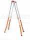 Gierre Peppina AM010 - 2x8 gradini, 3.82 m - Scala in acciaio+alluminio telescopica - Altezza stimata operativa 4.82 m