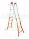 Gierre Peppina AM010 - 2x8 gradini, 3.82 m - Scala in acciaio+alluminio telescopica - Altezza stimata operativa 4.82 m