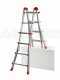 Gierre Peppina AL002, 2x8 gradini, 3.81 m - Scala in alluminio telescopica - Altezza stimata operativa 4.81 m