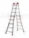 Gierre Peppina AL004, 2x10 gradini, 4.85 m - Scala in alluminio telescopica - Altezza stimata operativa 5.85 m