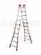 Gierre Peppina AL060, 2x12 gradini, 5.90 m - Scala telescopica in alluminio - Altezza stimata operativa 6.90 m