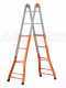 Gierre Peppina A0040, 2x8 gradini, 3.78 m - Scala telescopica in acciaio - Altezza stimata operativa 4.78 m