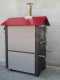 Forno a legna da esterno Medius Plus 100 EXT in acciaio - Ventilato con tetto rosso