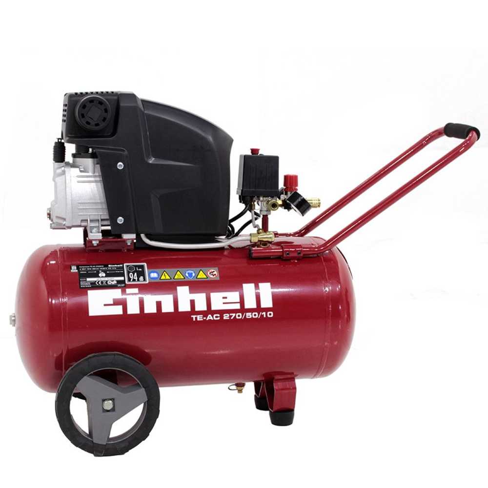 Einhell TE-AC 270/50/10 Compressore aria elettrico carrellato Motore 2.5 HP 50 lt aria compressa Compressori 50 litri lubrificati ad olio