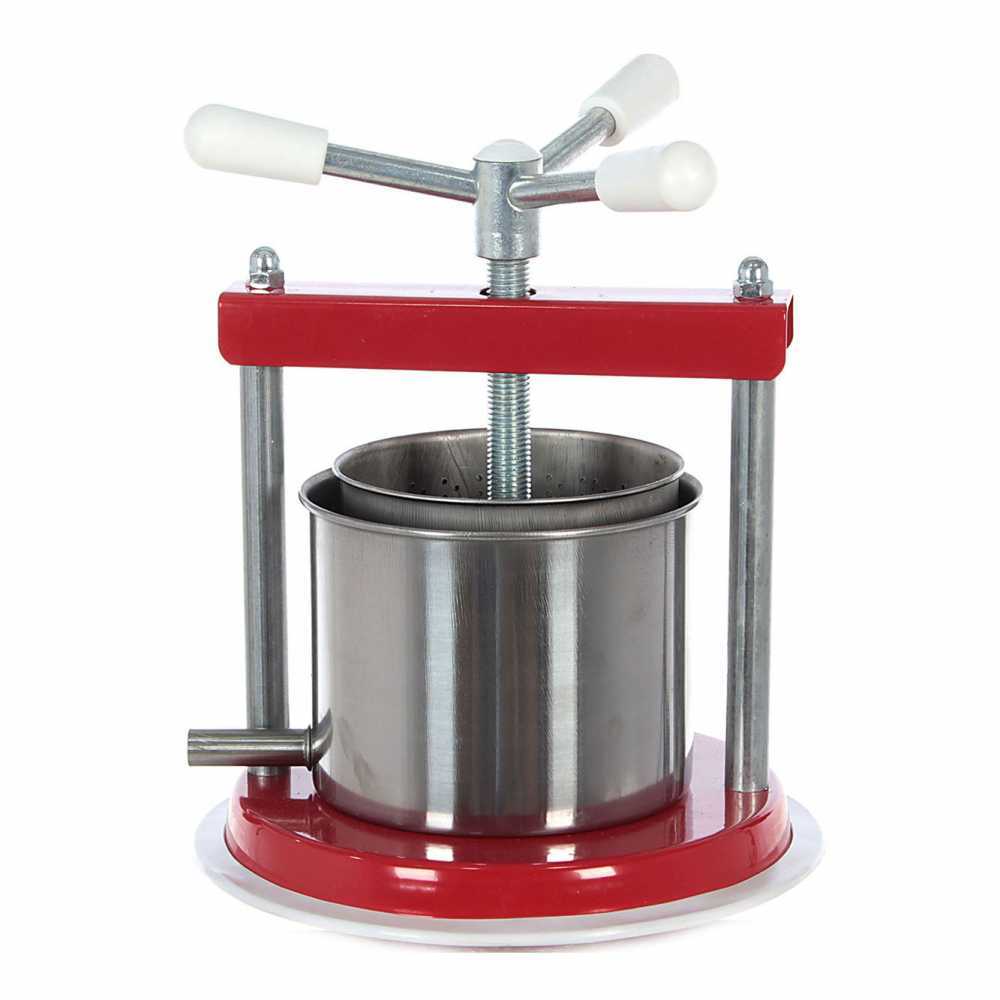 Torchio Per Frutta In Acciaio Inox 18 Litri - Pressa Manuale Per Fare Vino, Sidro E Succhi