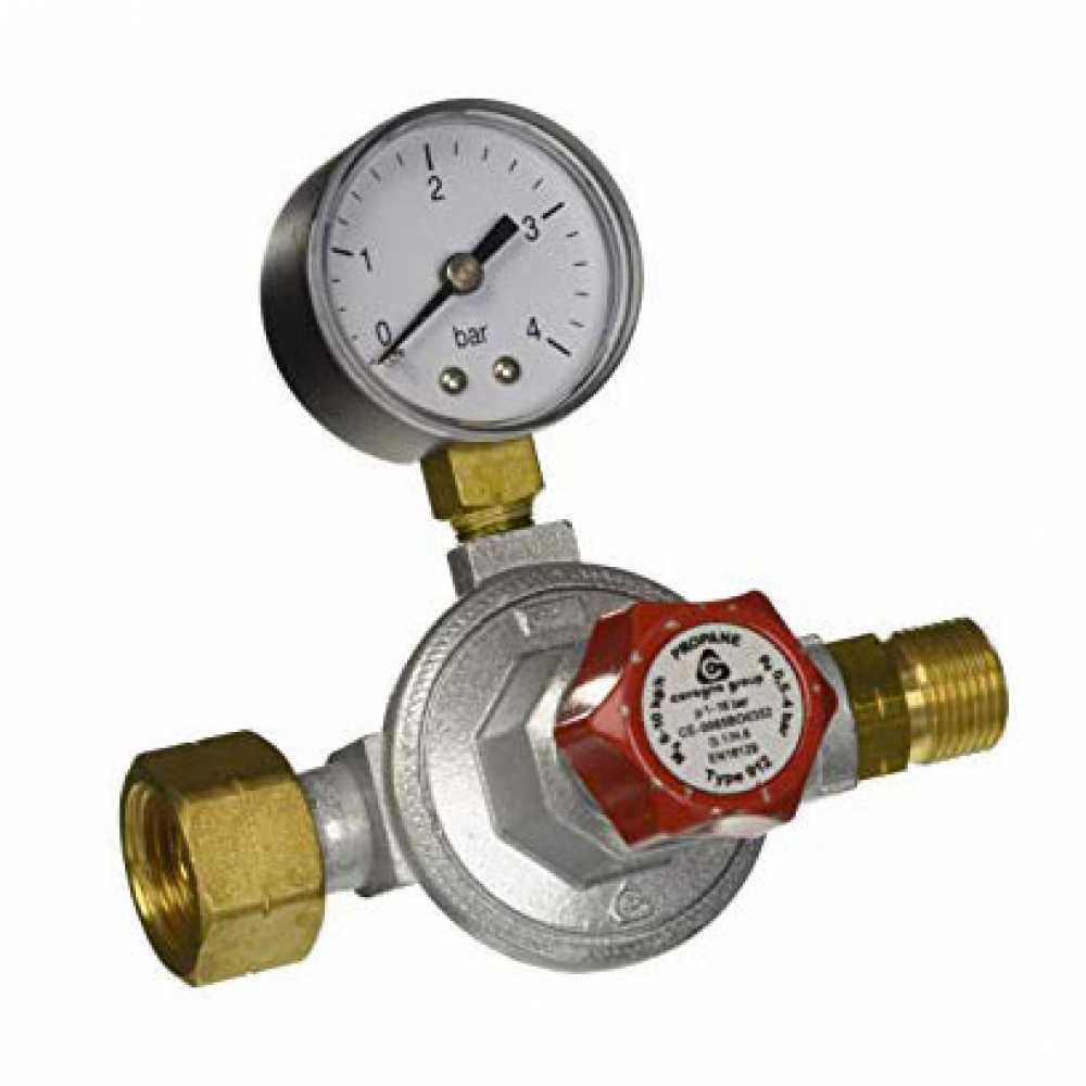 Kemper Riduttore alta pressione con manometro, 0-3 Bar Bruciatori diserbanti ecologici a gas