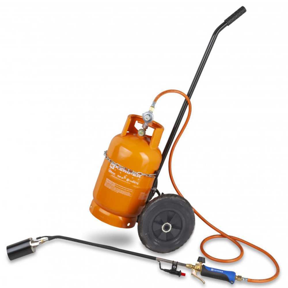 Kemper 1431 Diserbante ecologico brucia erba Con carrello e tubo da 5 m Pirodiserbo Bruciatori diserbanti ecologici a gas