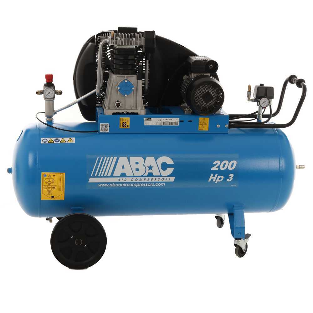 ABAC Compressore aria a cinghia professionale ABAC PRO A39B 200 CT3-200 litri 3 HP 