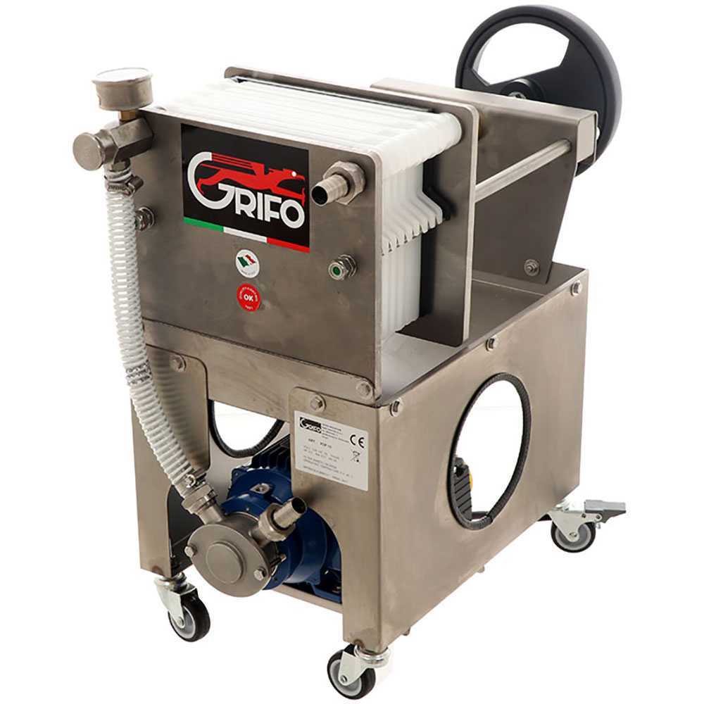 GRIFO Professional FCP10-Olio Filtro a cartoni per olio carrellato Pompa in INOX Filtri per Olio Professionali con Mobiletto