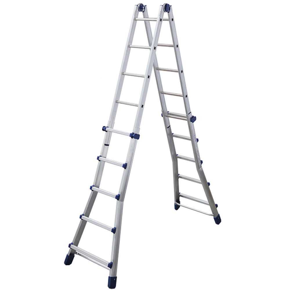 Scala Libellula 3 Gradini In Alluminio Argento - Portata 150 Kg, Antiscivolo, Pieghevole E Sicura, Made In Italy - Foto 10