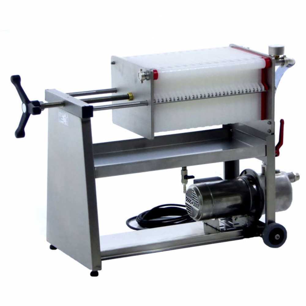 Enotecnica Pillan AF30 Filtro a cartoni per vino carrellato Pompa in INOX Filtri per Vino Professionali con Mobiletto