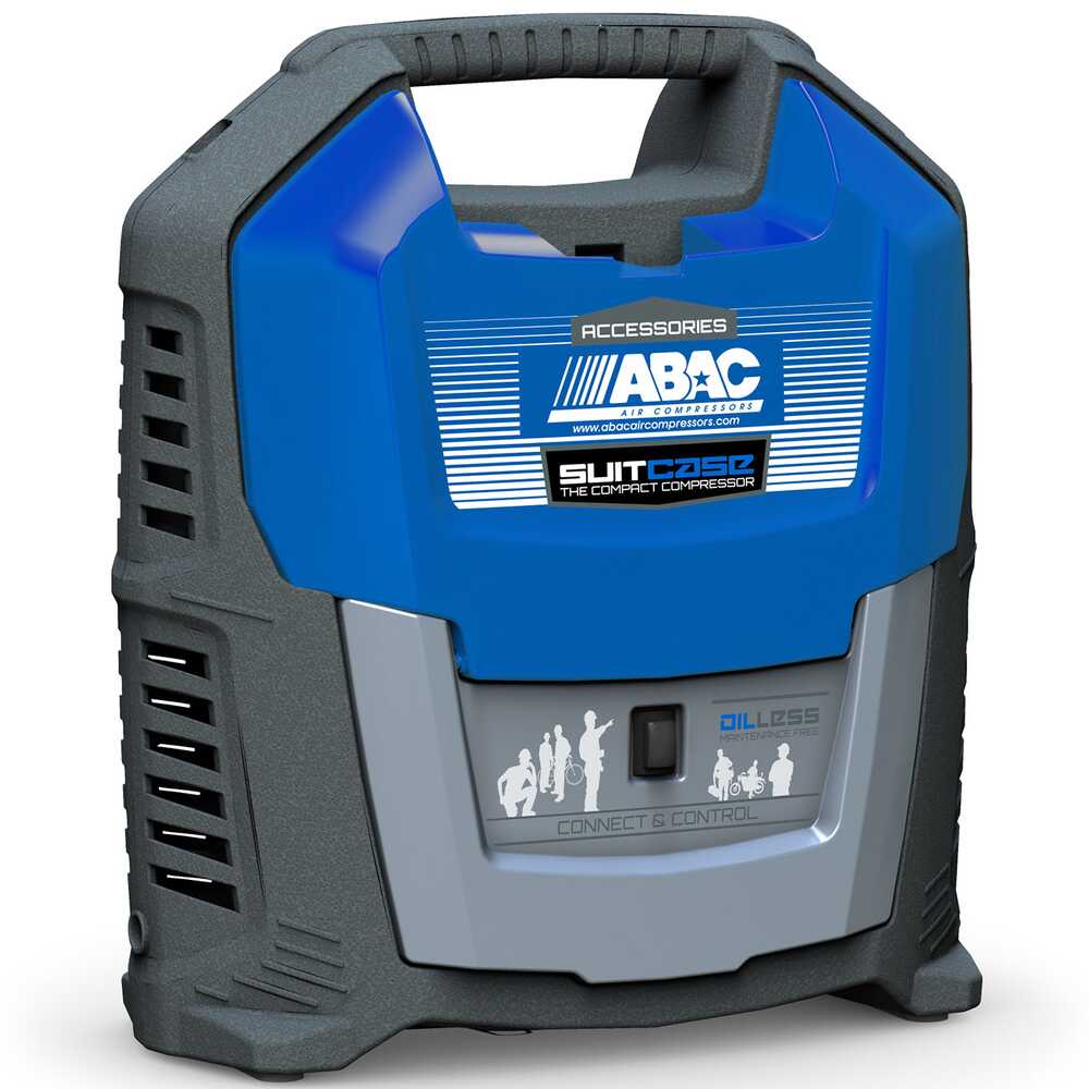 Motore 1,5HP oilless ABAC Compressore aria elettrico portatile ABAC SUITECASE 