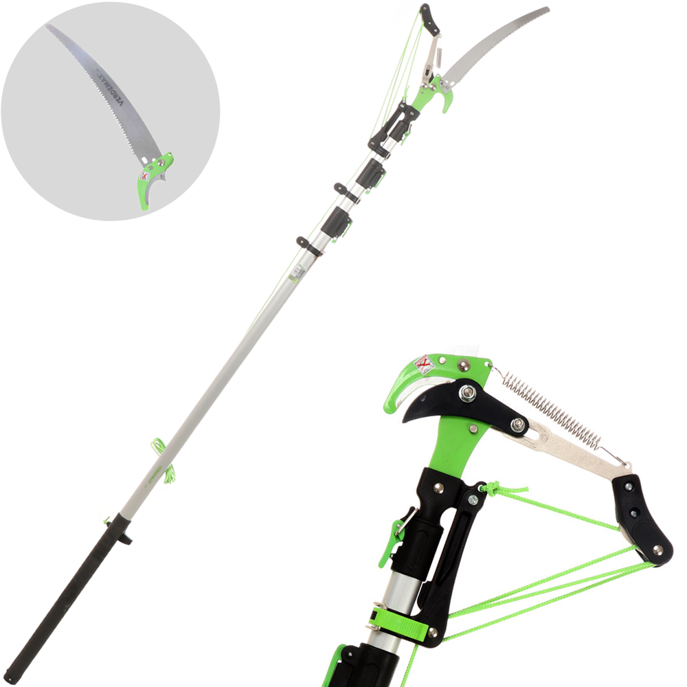 Verdemax Svettatoio completo di segaccio + Asta telescopica 3 sezioni cm 130-310 Svettatoi telescopici professionali a corda