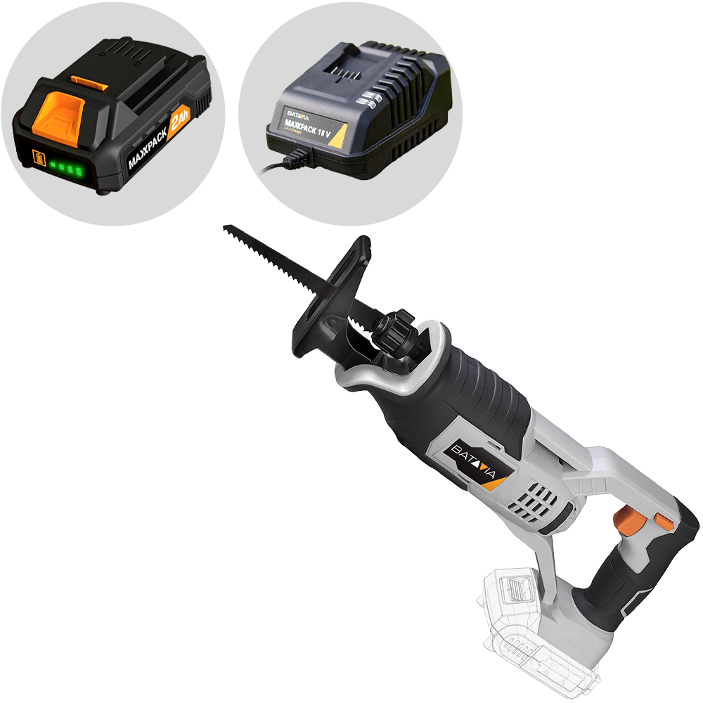 Batavia Seghetto alternativo a batteria batteria da 18V/ 2.0ah Seghetti alternativi a batteria
