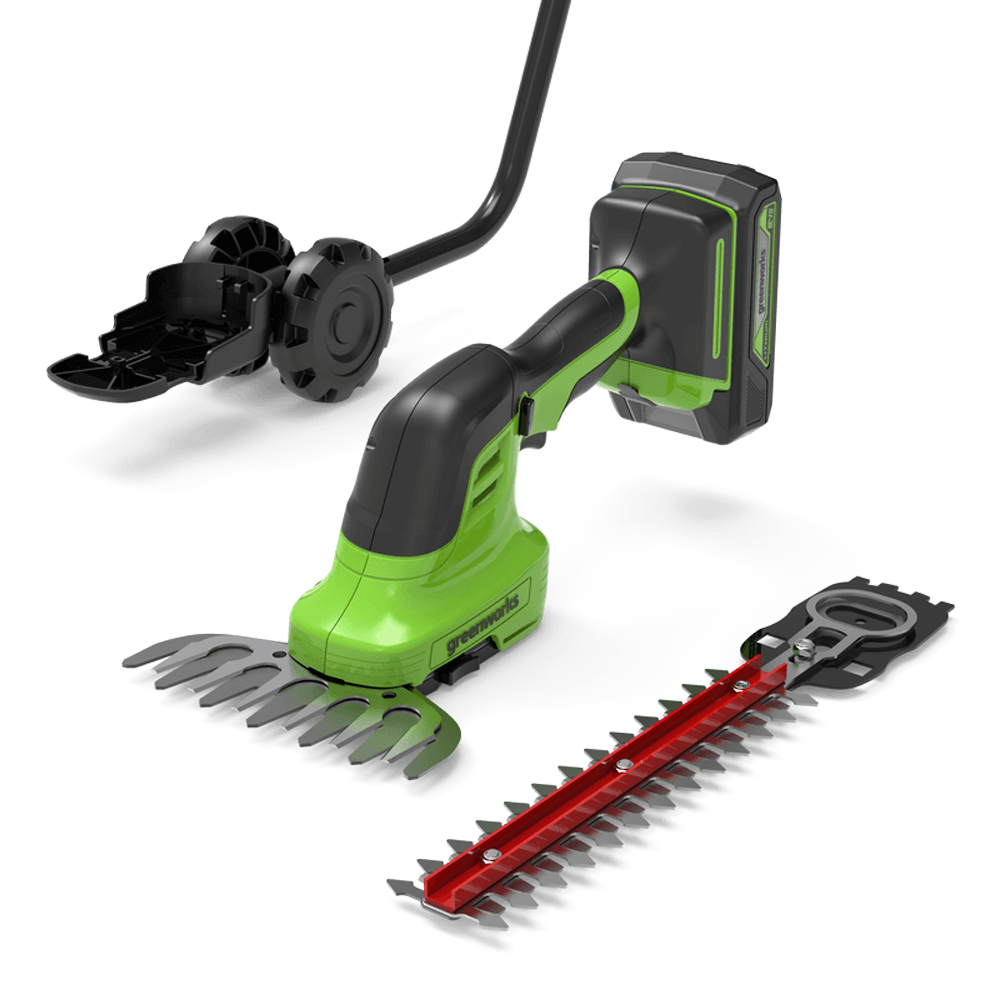 Greenworks G24SHT Forbice tagliaerba a batteria su asta Kit batteria da 24V 2.0ah e caricabatterie Forbici tagliaerba a batteria con asta