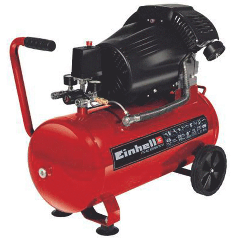 Einhell TC-AC 420/50/10 Compressore aria elettrico carrellato Motore 3 HP 50 lt aria compressa Compressori 50 litri bicilindrici a V