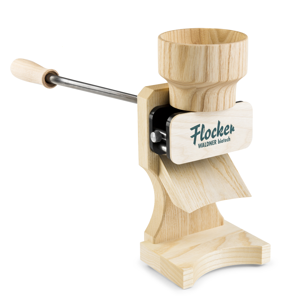Waldner Flocker 180g Fioccatrice manuale in frassino con rulli in acciaio inox Fioccatrici a manovella