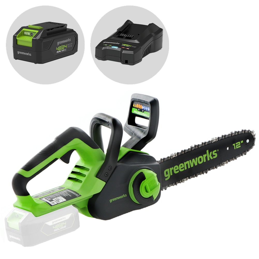Motosega A Batteria Greenworks 40V 30cm Gen2 - Kit Con Batteria 2Ah E Caricabatteria