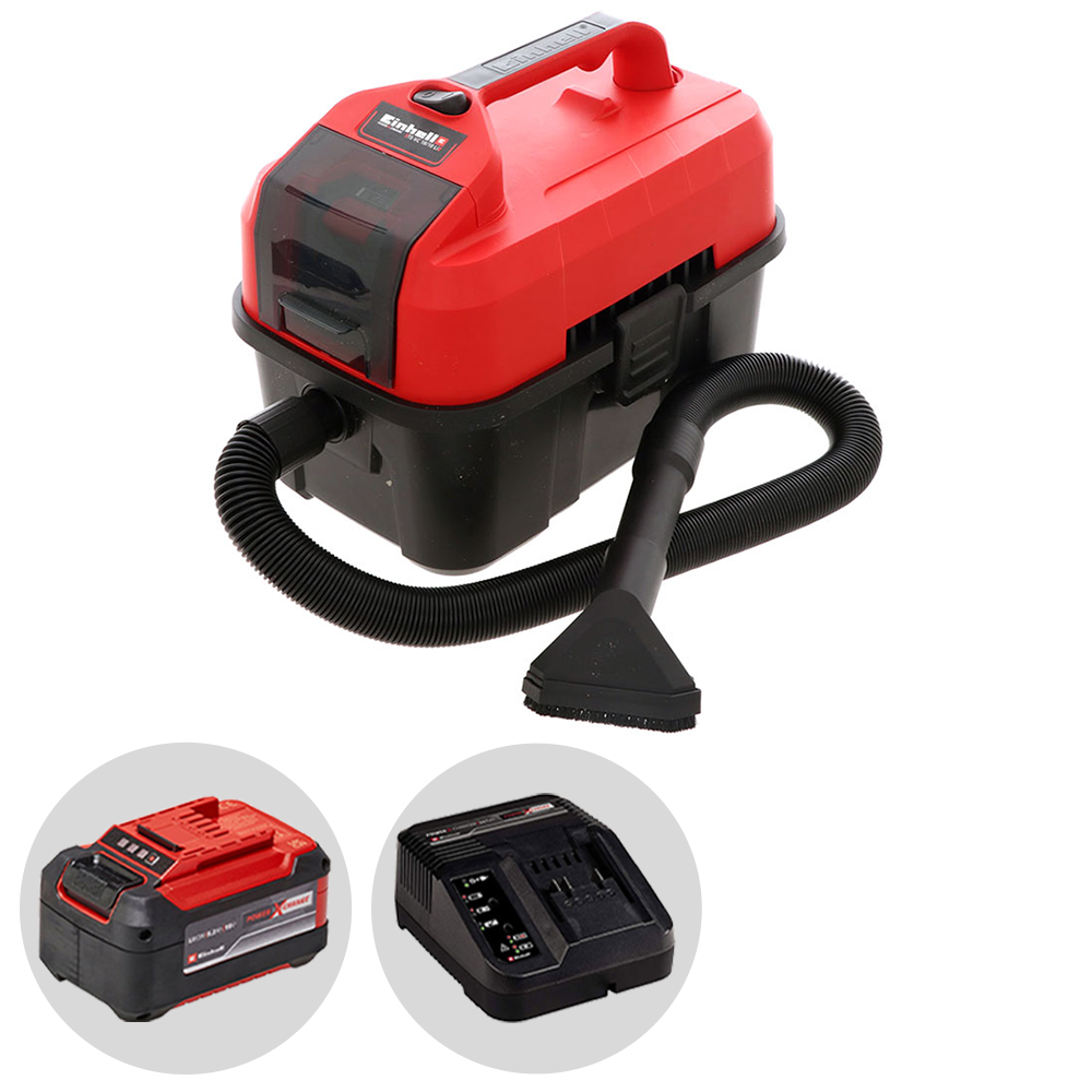 einhell bidone aspira solidi e liquidi multicolore Einhell Aspirapolvere a secco e umido TC-VC 1820 S (1.250 W, potenza di  aspirazione 180 mbar, contenitore in acciaio inox da 20 l, rulli, supporto