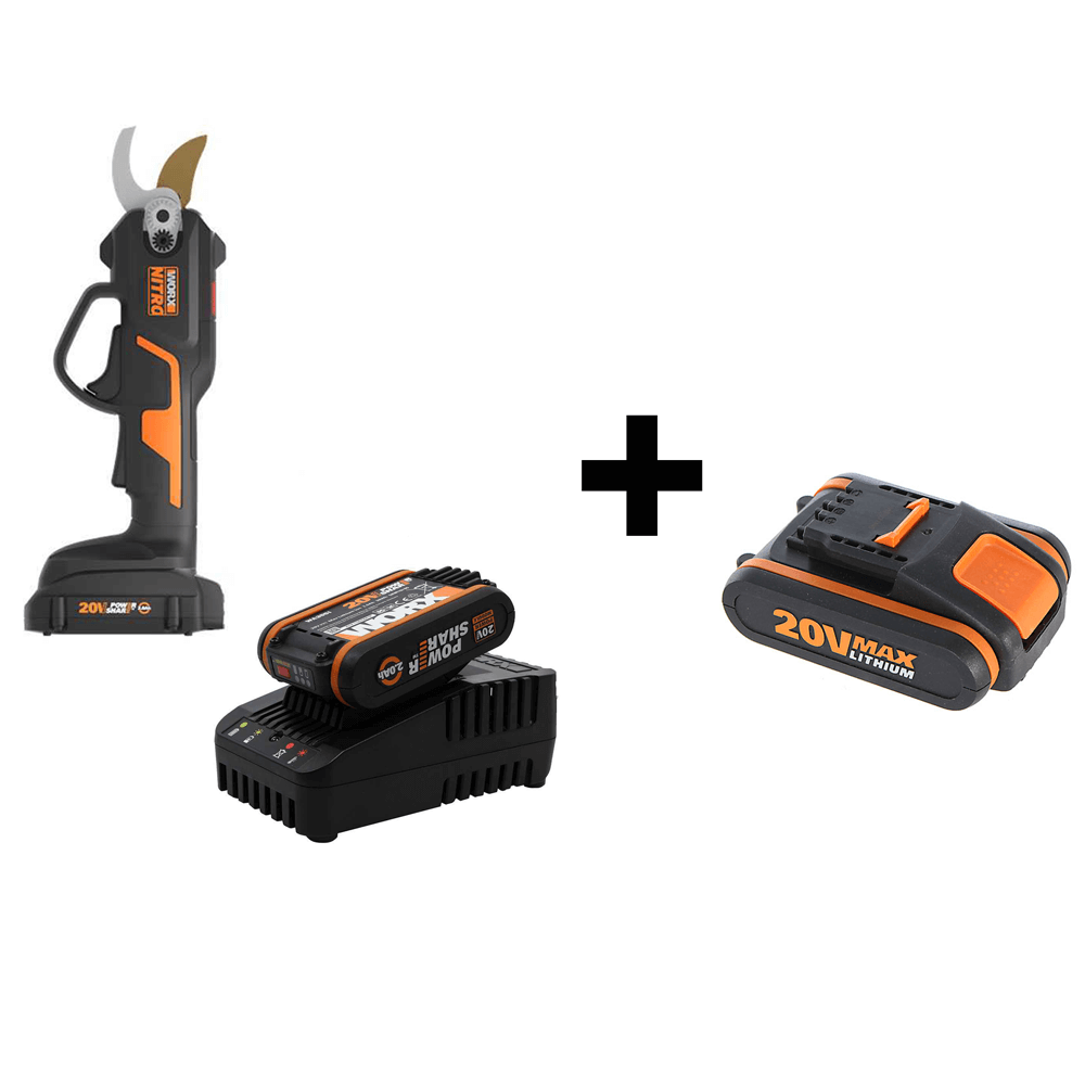 Forbice potatura Worx WG330E + batteria extra in Offerta | AgriEuro