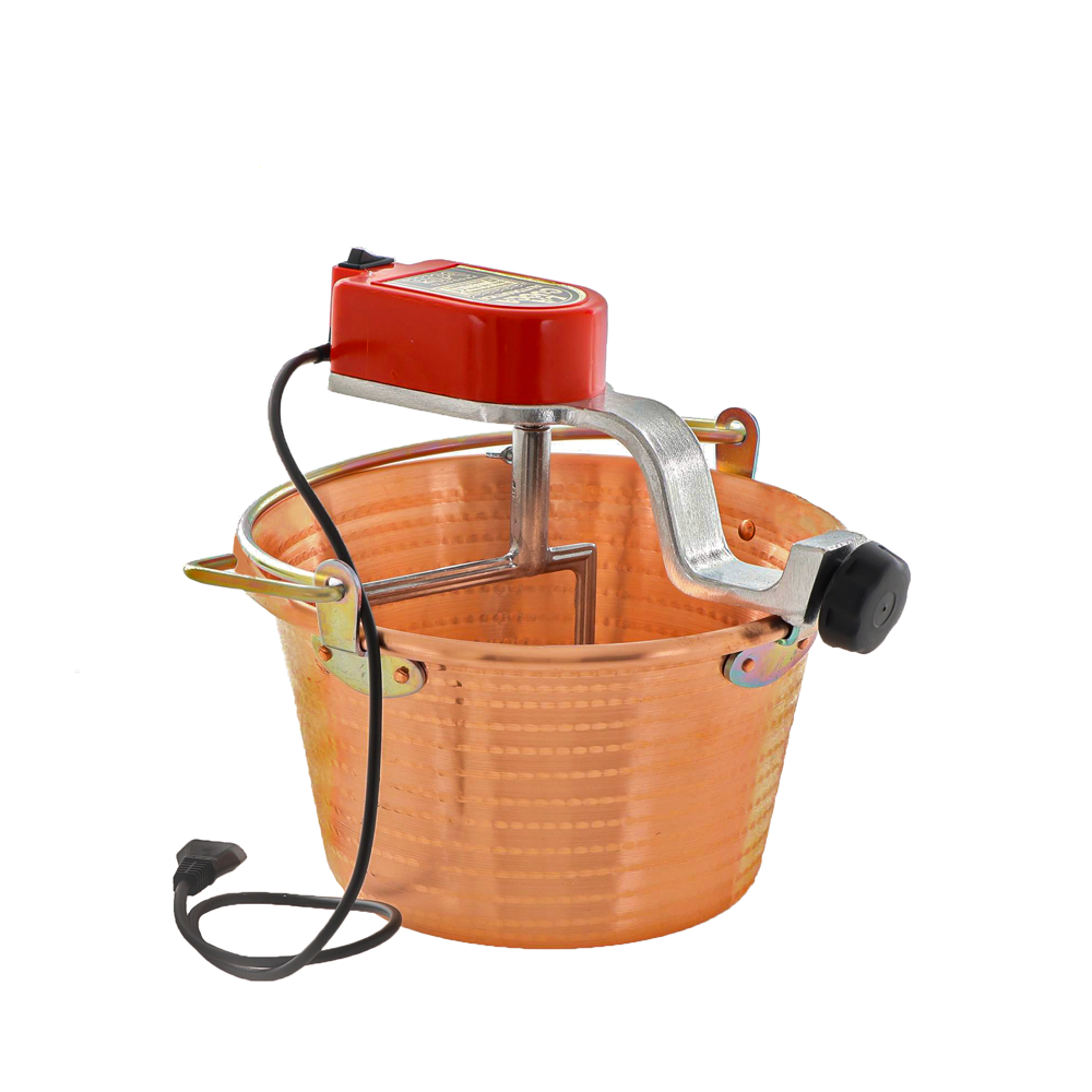 NuovaFac Cuoca Automatica Paiolo in rame elettrico martellato per polenta base piana 9L 5W Paioli elettrici per polenta in rame per fornelli a gas