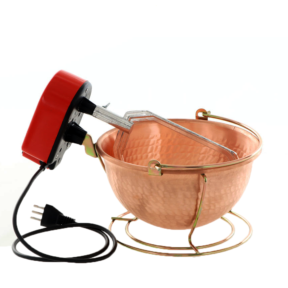 NuovaFac Cuoca Automatica Paiolo in rame elettrico martellato per polenta base tonda 3L 5W Paioli elettrici per polenta in rame per fornelli a gas