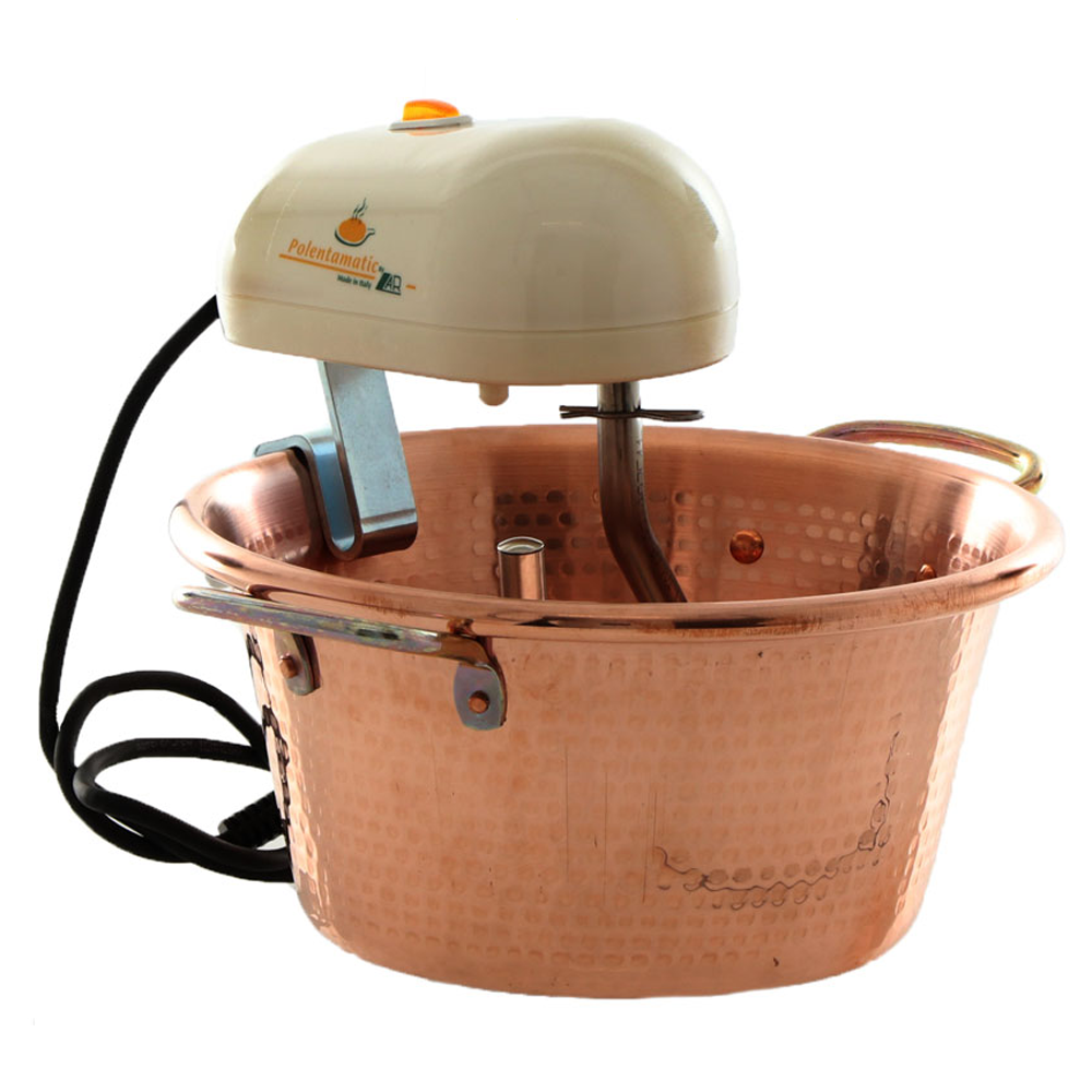 LAR Casalinghi LAR Polentamatic Paiolo in rame elettrico martellato per polenta a induzione 4.5L max 8W Paioli elettrici per polenta in rame per piani