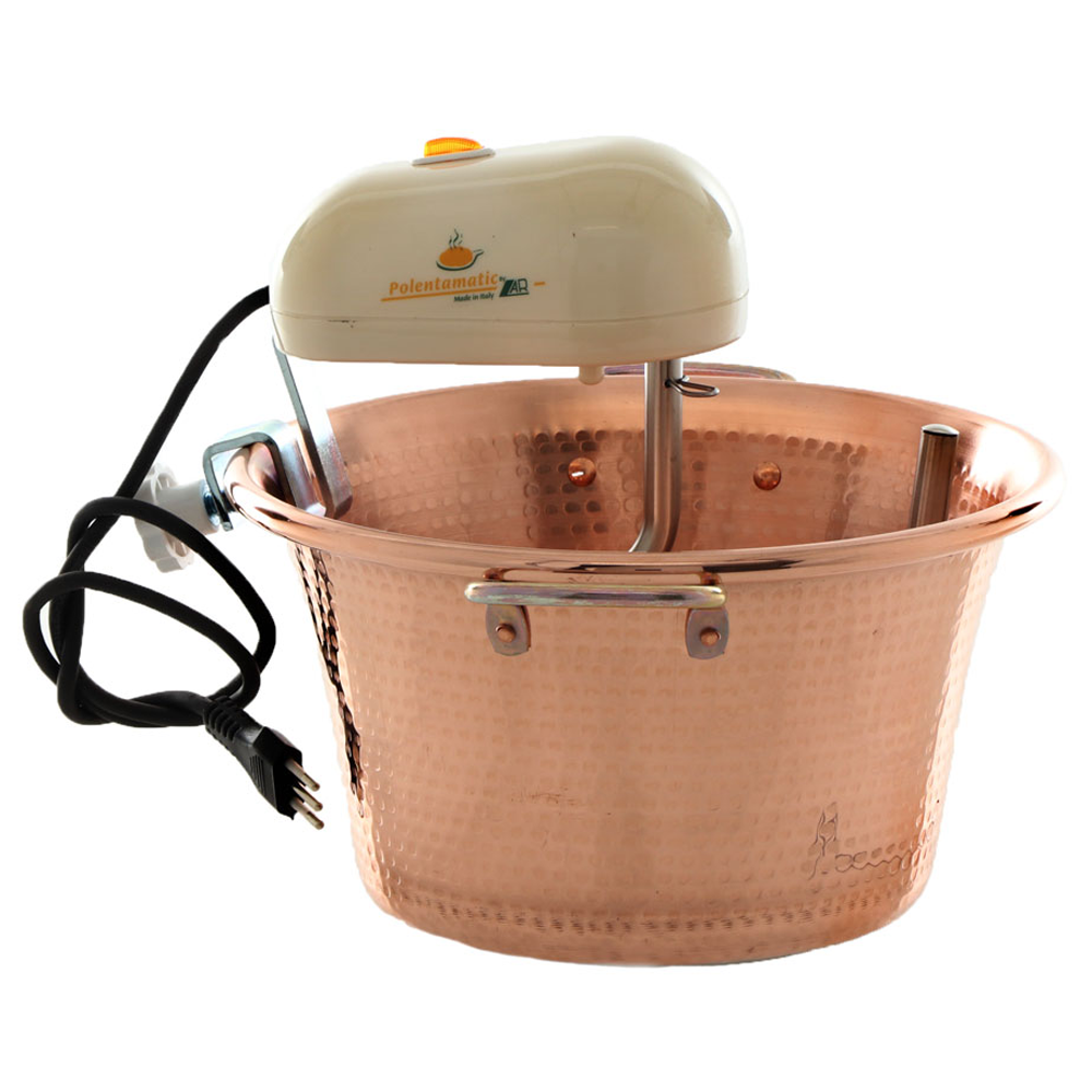 LAR Casalinghi LAR Polentamatic Paiolo in rame elettrico martellato per polenta a induzione 6.5L max 8W Paioli elettrici per polenta in rame per piani