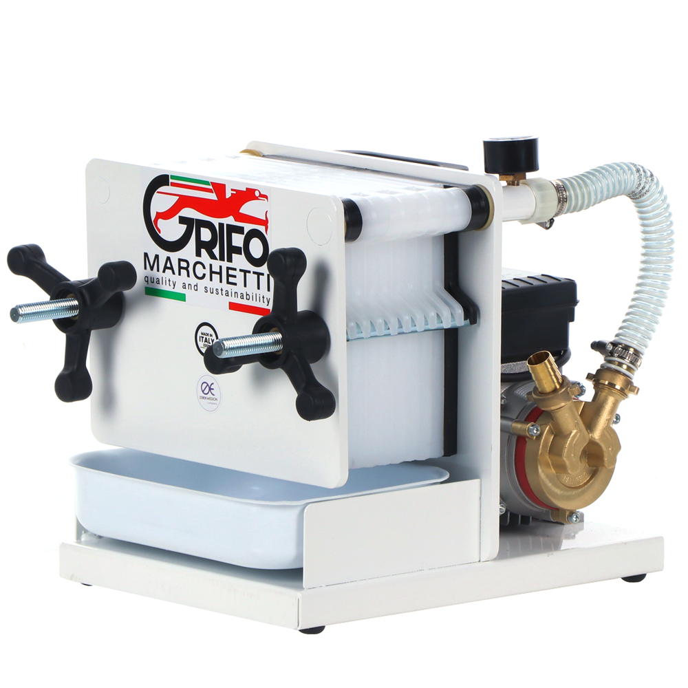 GRIFO Hobby 10 Filtro per vino a cartoni e piastre Pompa enologica per filtrare vino Filtri a Cartoni per Vino