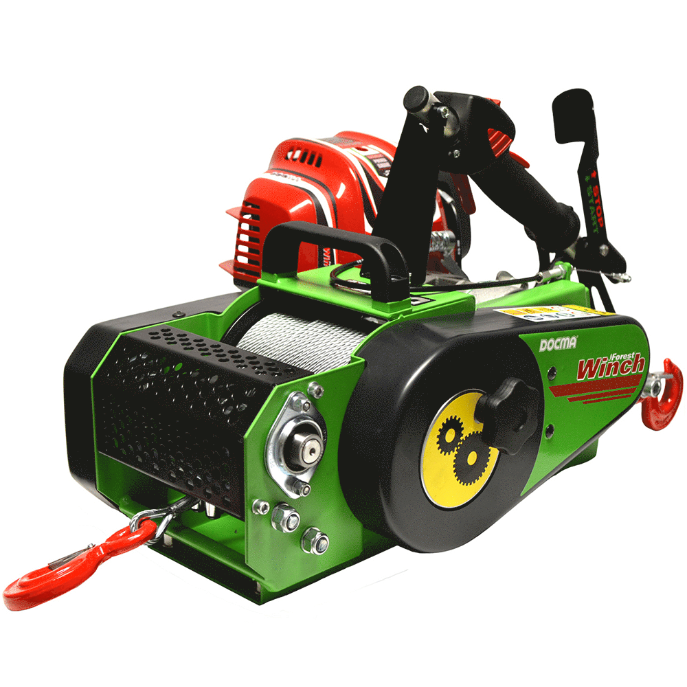 Docma VF150 auto-4 GX50 Verricello forestale motore Honda Cavo Ø 6mm da 60m Verricelli a scoppio a tamburo